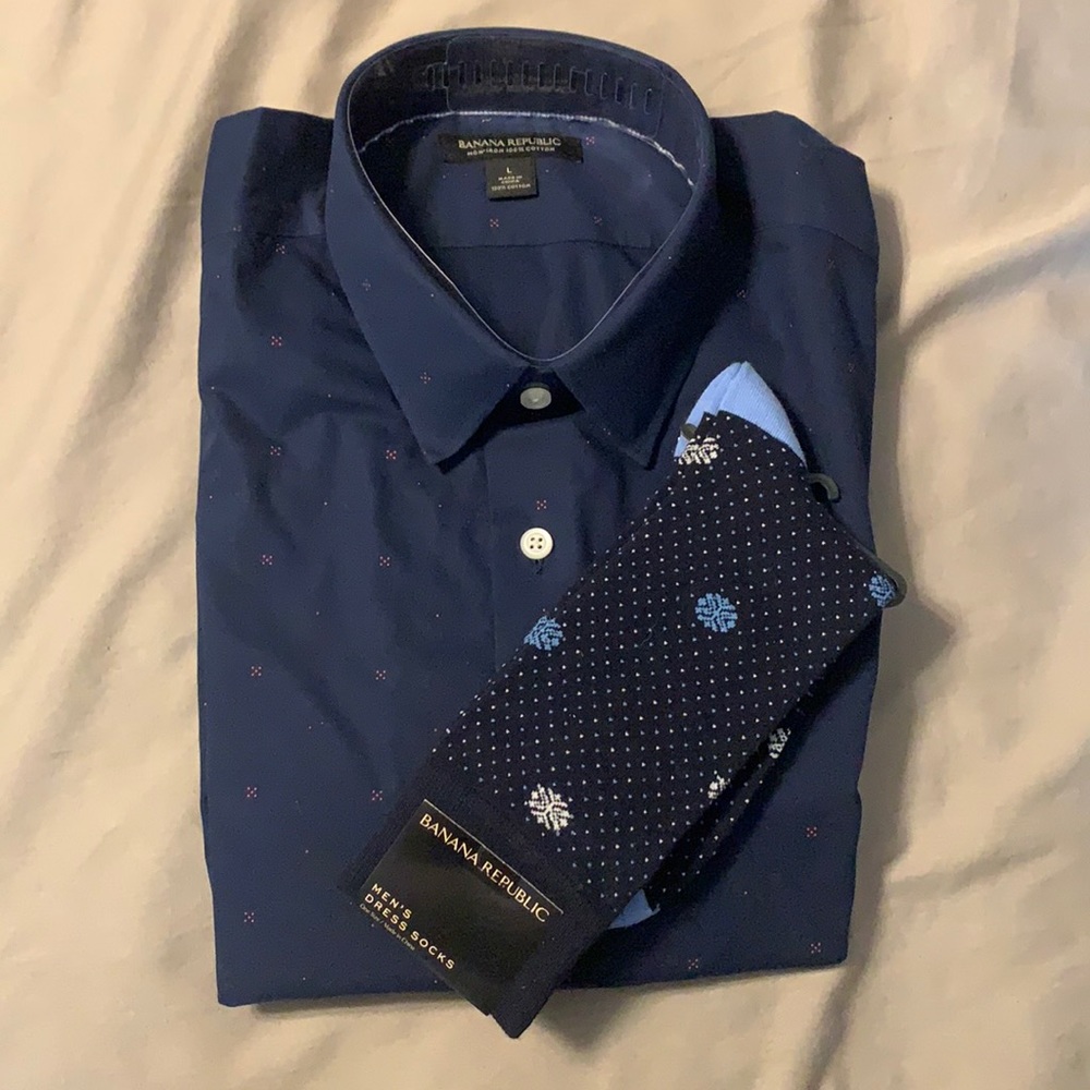 Banana republic men’s button down shirt and socks pack